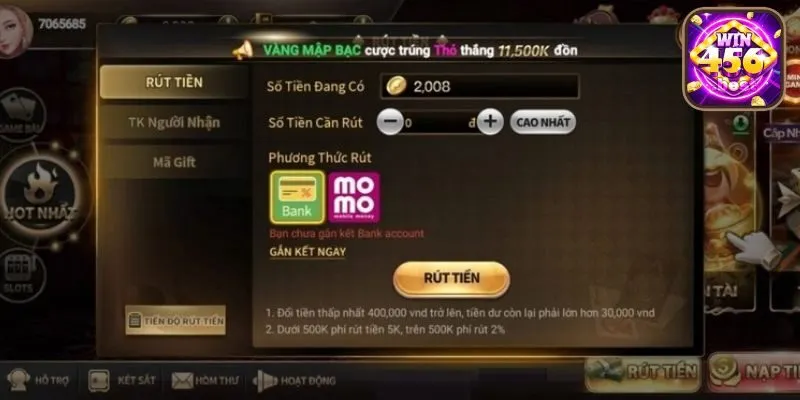 Phương thức nạp tiền vào cổng game win456